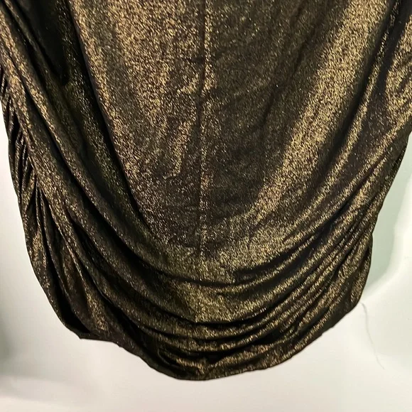 Torrid Gold Shine Shirred Bandage Mini Skirt Size 4 - Picture 7 of 12